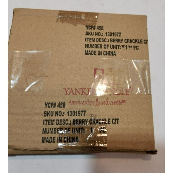 Yankee Candle Berry Crackle Candle Tray Small Square Red Orange Brown New - Picture 7 of 7